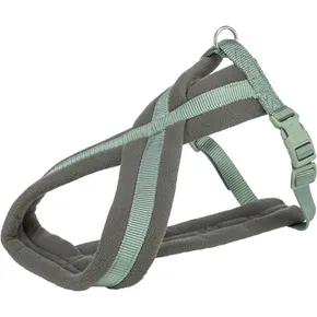 Nylonový postroj PREMIUM podšitý, šalvějová/grafit S:hruď:35-65cm/20mm
